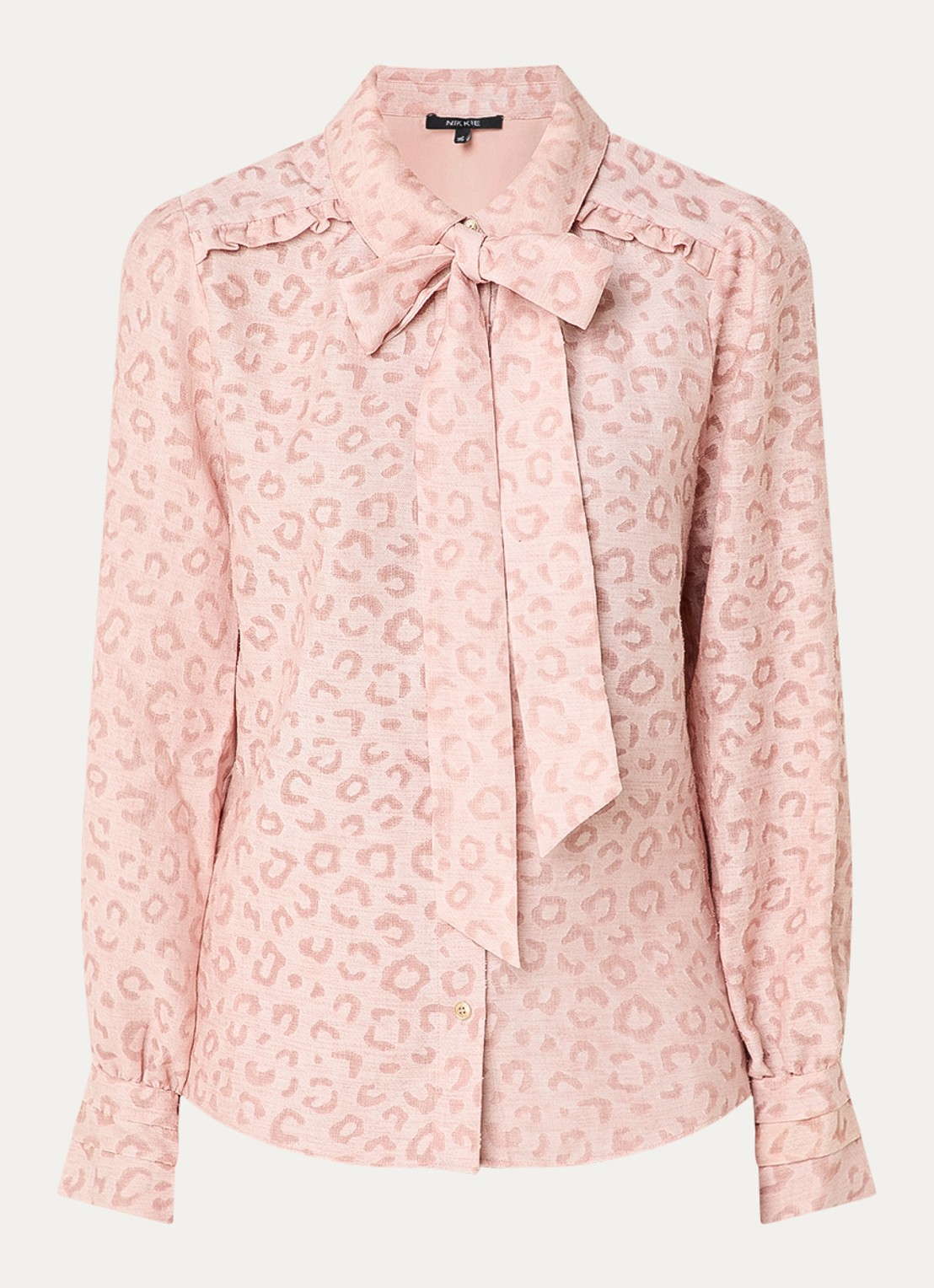 NIKKIE Pragues blouse met panterprint - voorkant 3 oudroze