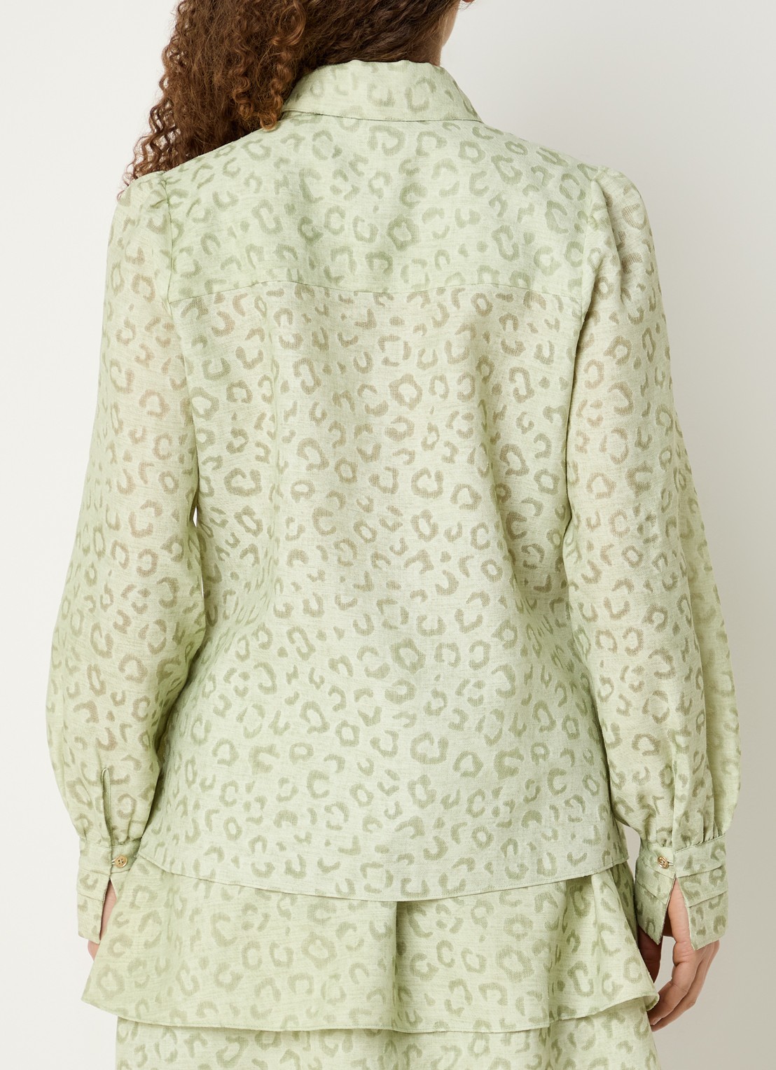 NIKKIE Pragues blouse met panterprint - achterkant 4 taupe