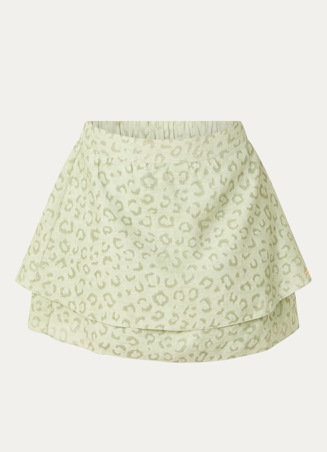 NIKKIE Pragues mini rok met panterprint - voorkant 2 donkerblauw