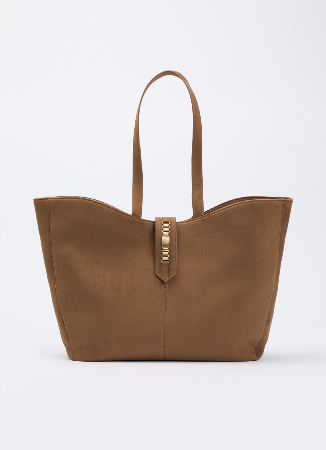 NIKKIE Preston shopper met logo - voorkant 5 cognac