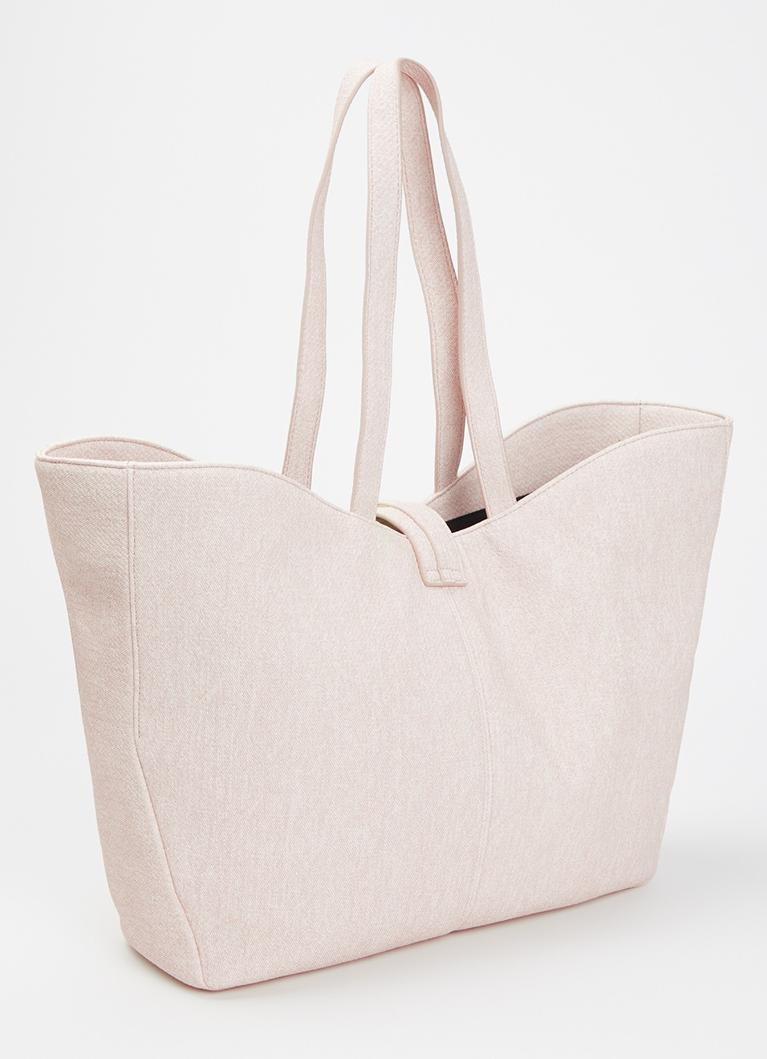 NIKKIE Preston shopper van denim - achterkant beige