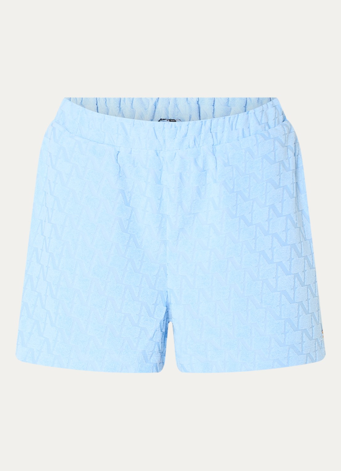 NIKKIE Qea high waist wide fit korte broek van badstof - voorkant blauw