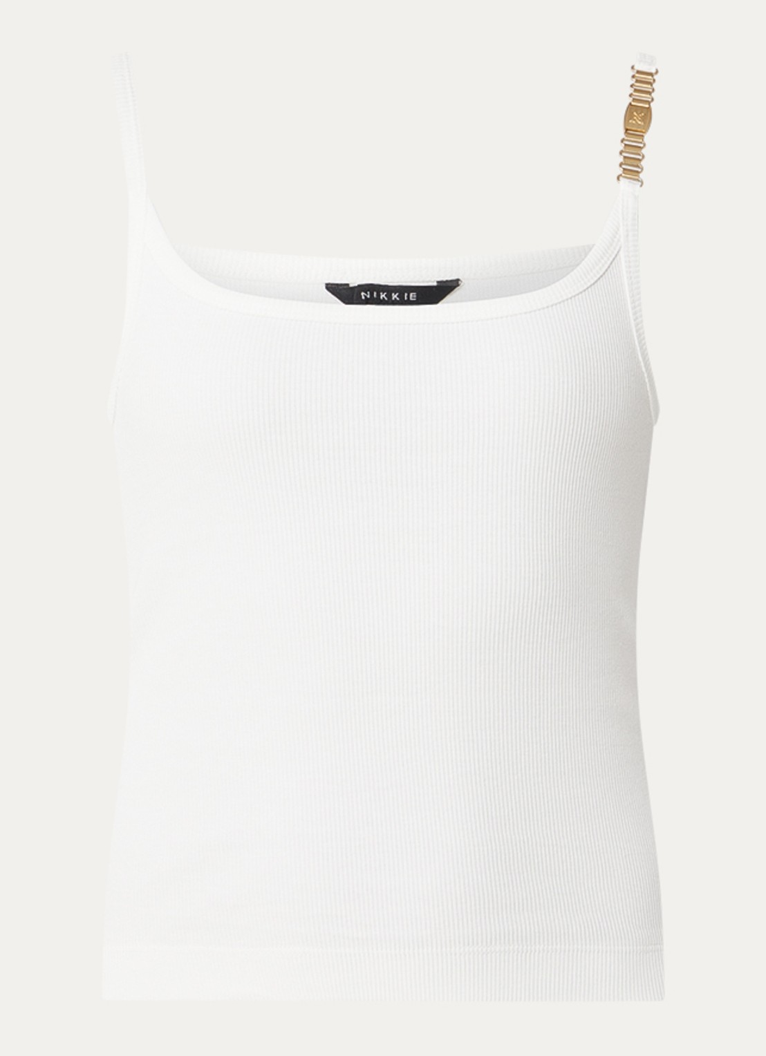 NIKKIE Questa top met structuur - voorkant 2 wit