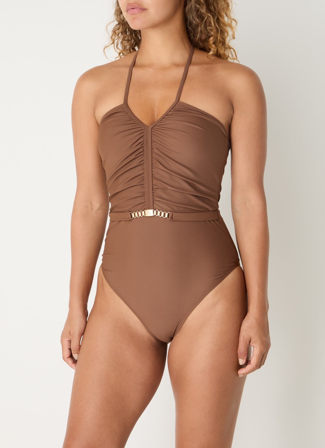 NIKKIE Quinto voorgevormd badpak met uitneembare padding - detail 3 cognac