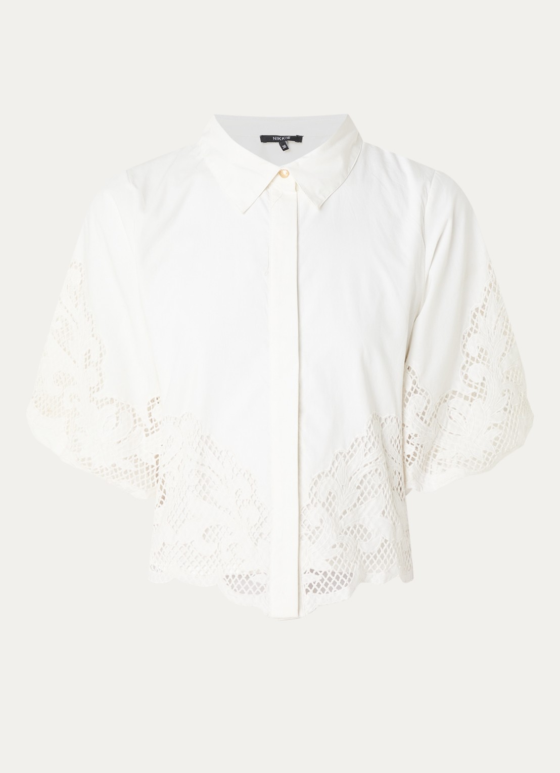 NIKKIE Rabano blouse met broderie - voorkant wit