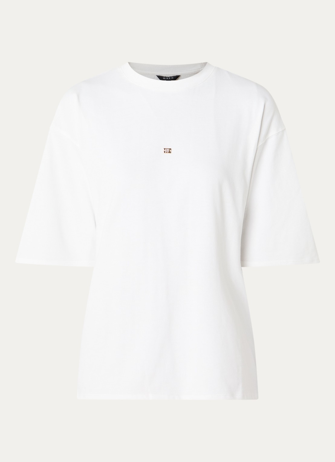 NIKKIE Ramsgate T-shirt met logo - voorkant 2 wit