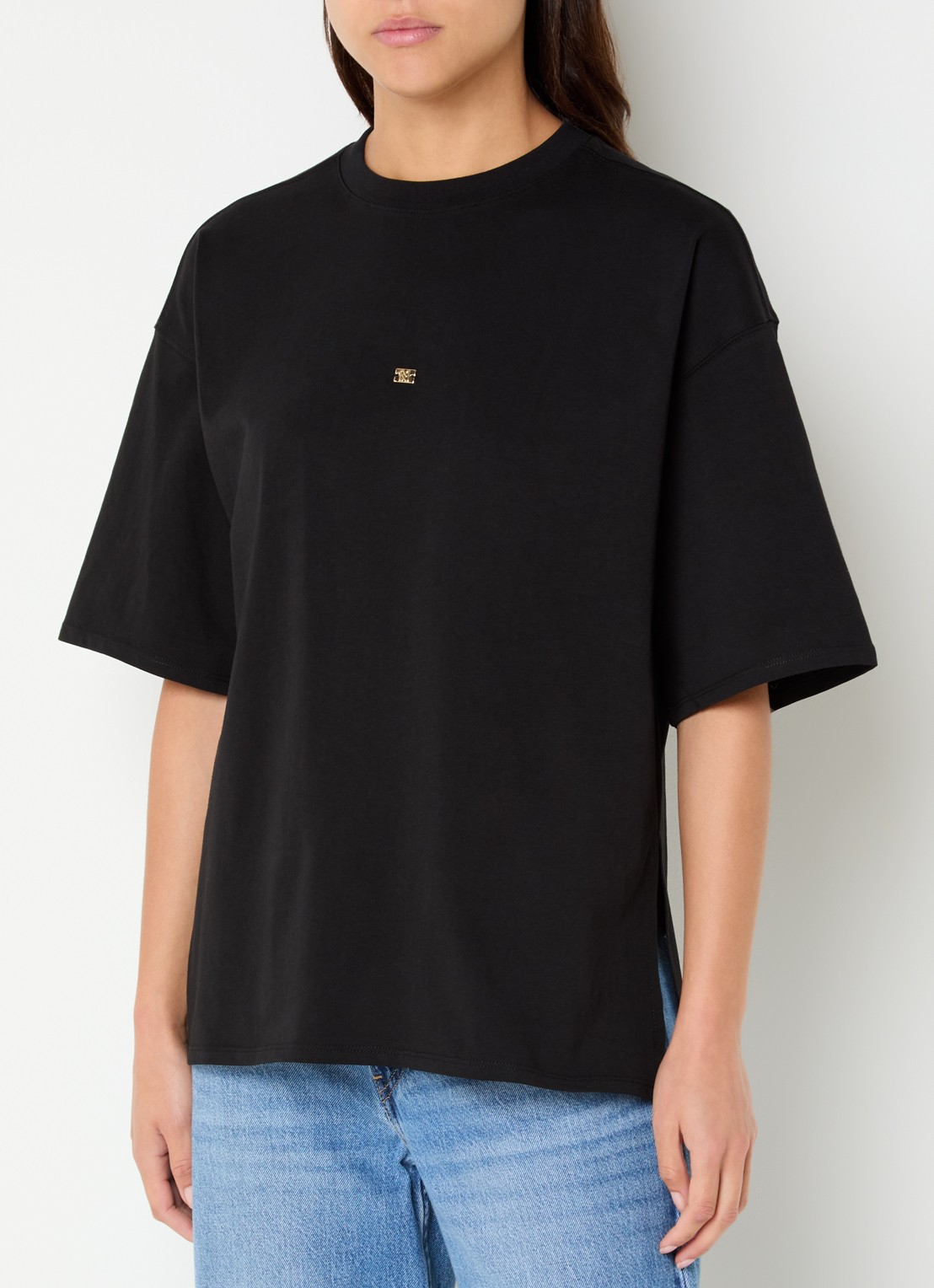 NIKKIE Ramsgate T-shirt met logo - detail zwart