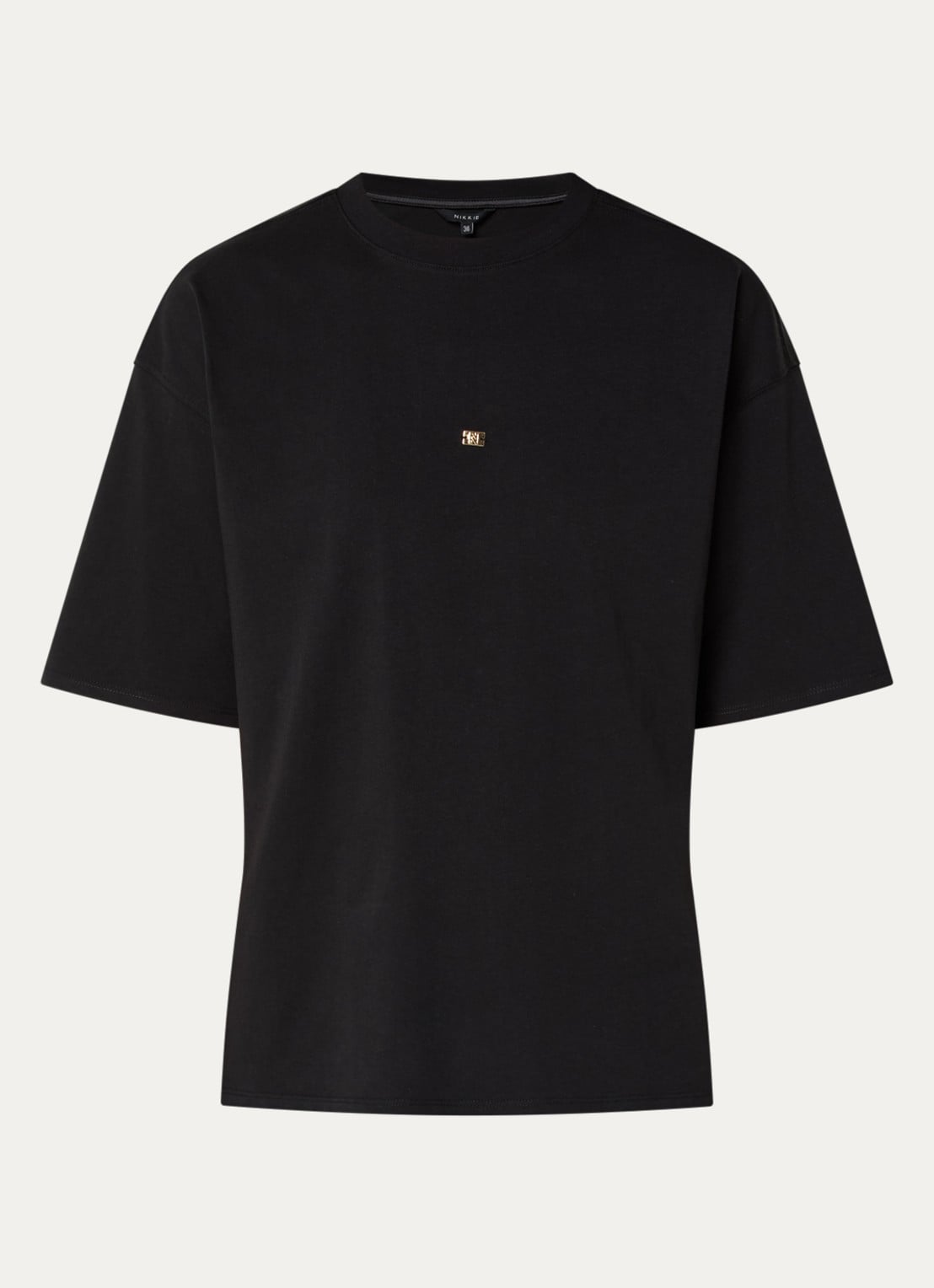 NIKKIE Ramsgate T-shirt met logo - voorkant 3 zwart