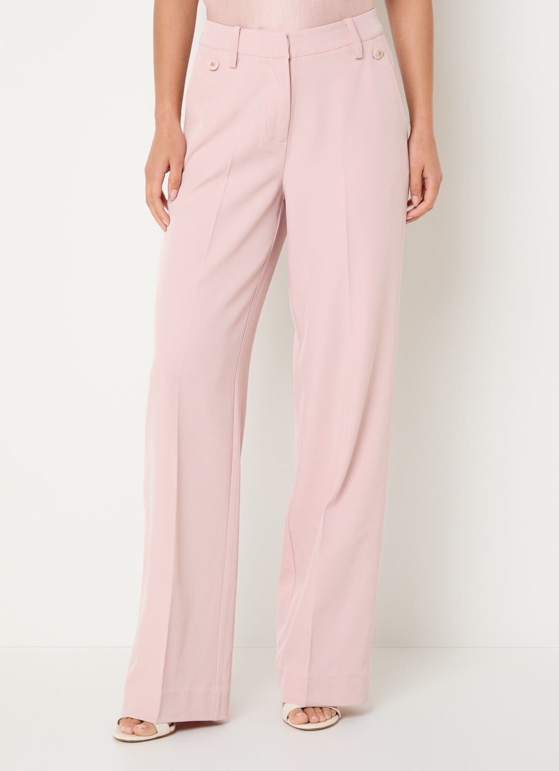 NIKKIE Reims high waist straight fit pantalon met steekzakken - detail 4 roze