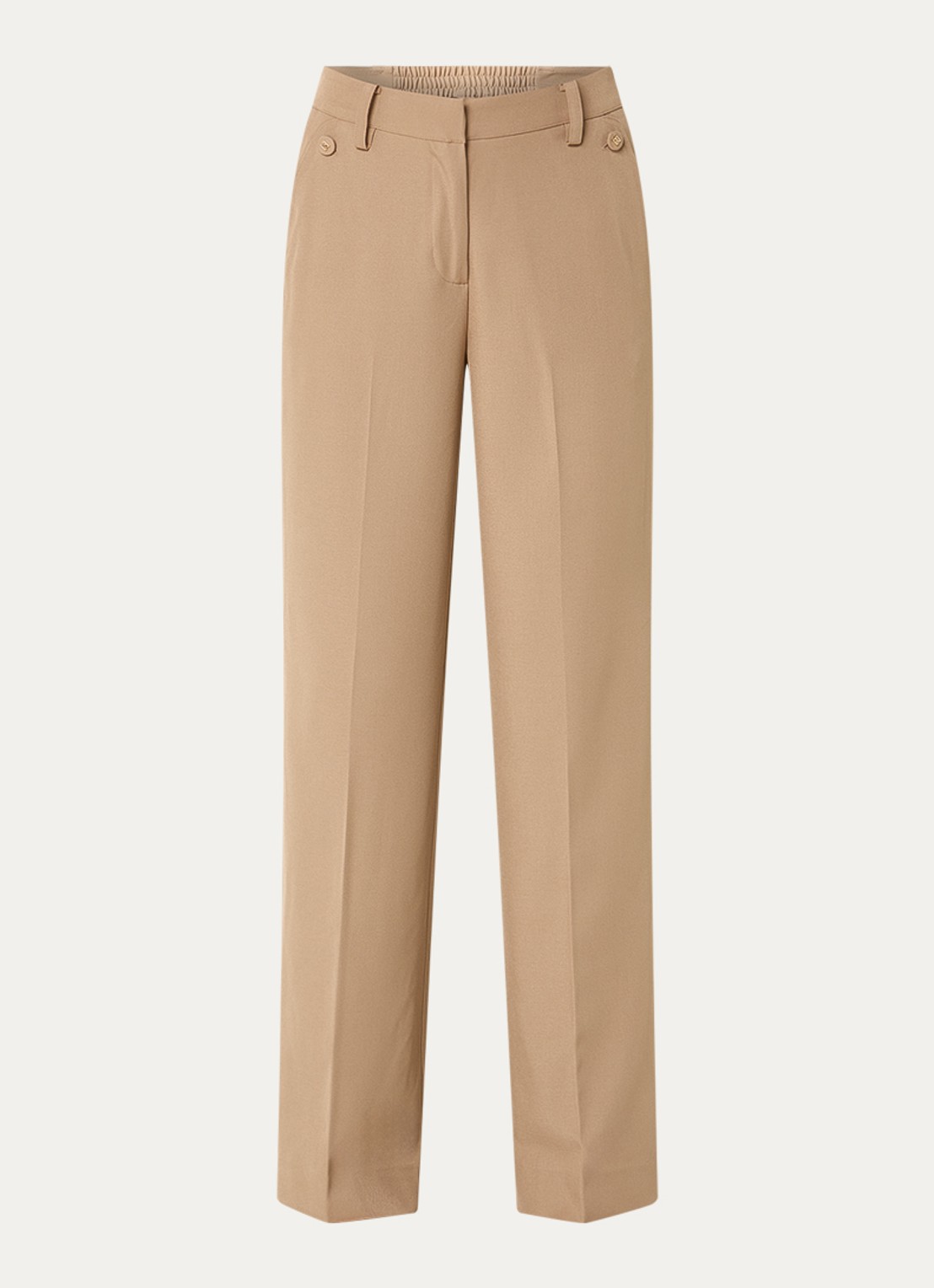 NIKKIE Reims high waist straight fit pantalon met steekzakken - voorkant 3 camel
