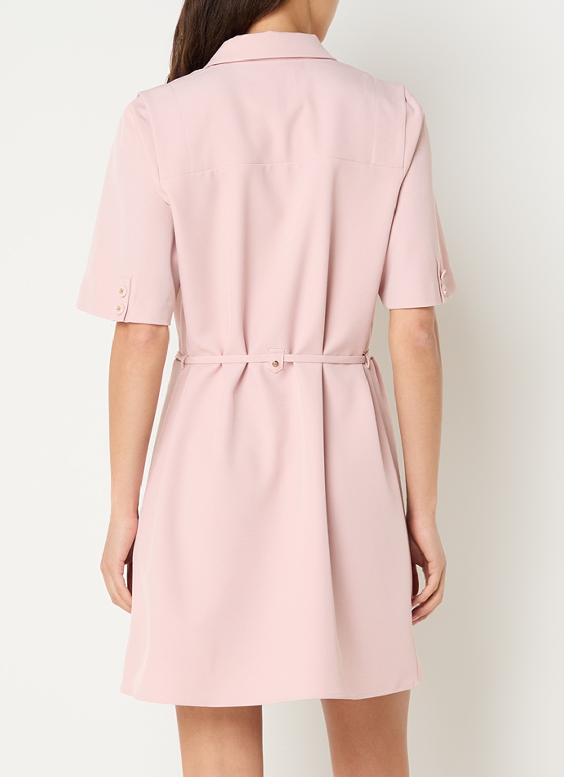 NIKKIE Reims mini jurk met ceintuur - achterkant 4 lichtroze
