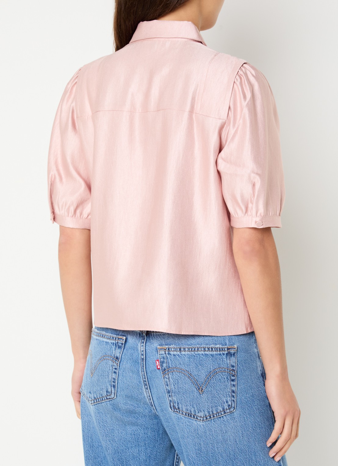 NIKKIE Relizane blouse met plooidetail - achterkant 3 roze