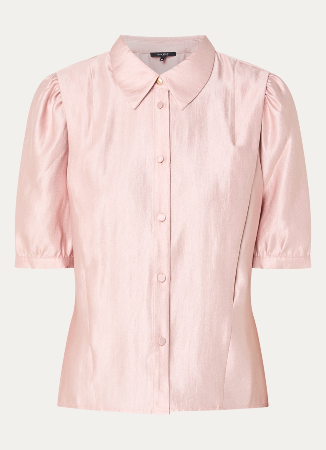 NIKKIE Relizane blouse met plooidetail - voorkant roze