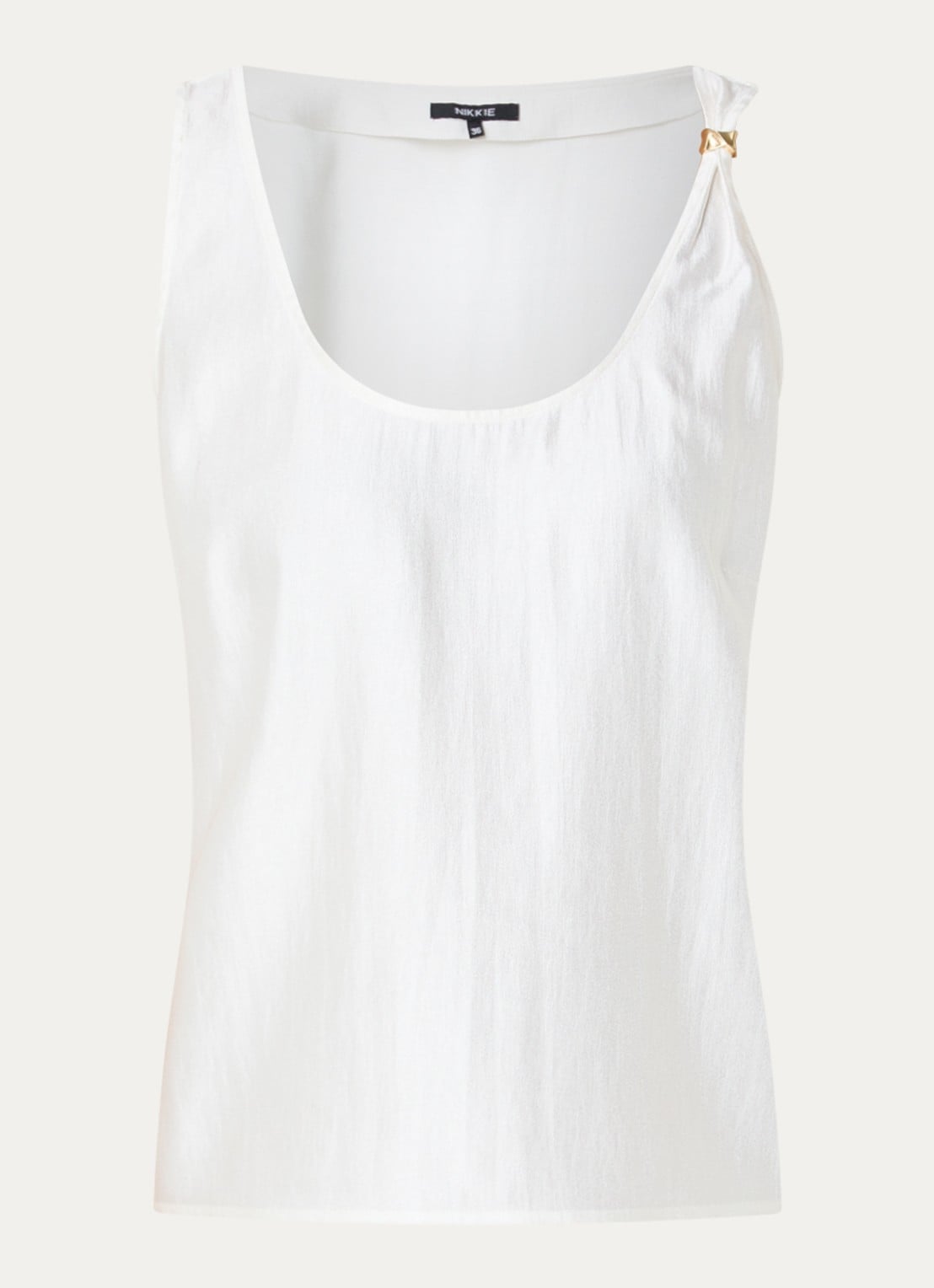 NIKKIE Relizane top met metallic finish - voorkant 2 wit