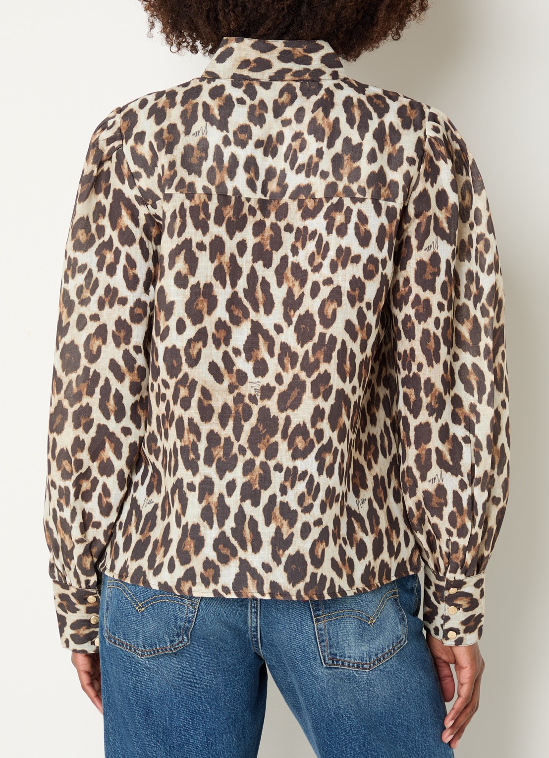 NIKKIE Retiro blouse met dierenprint - achterkant 4 donkerbruin