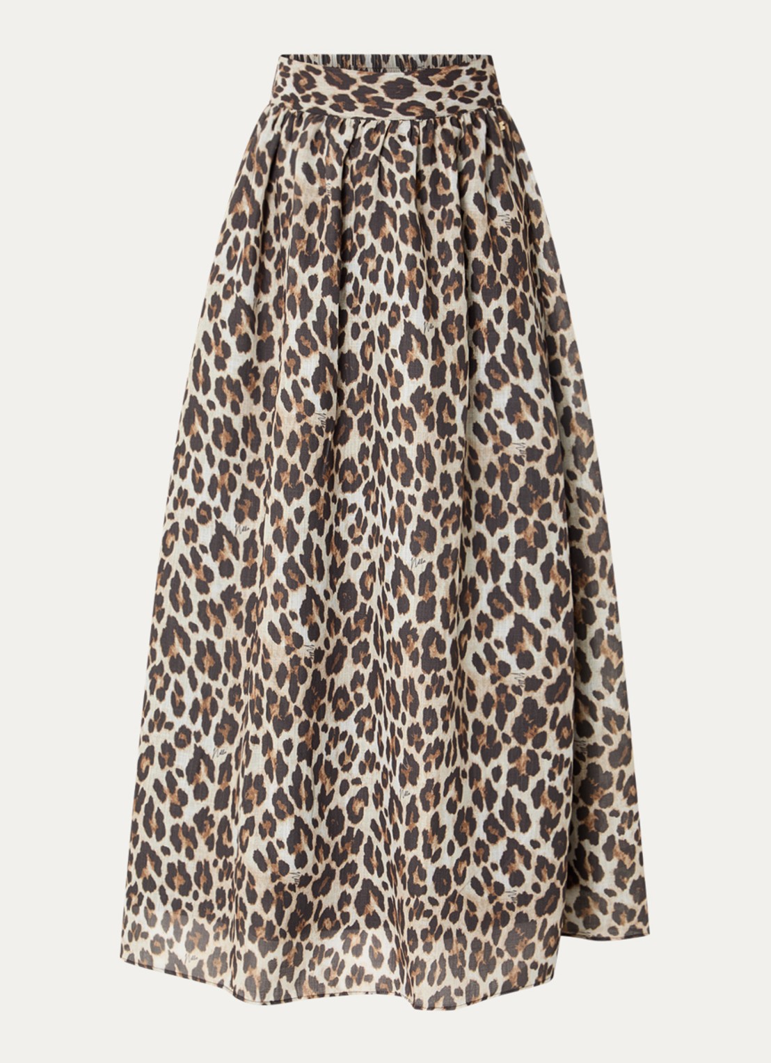 NIKKIE Retiro maxi rok met panterprint - voorkant 2 bruin