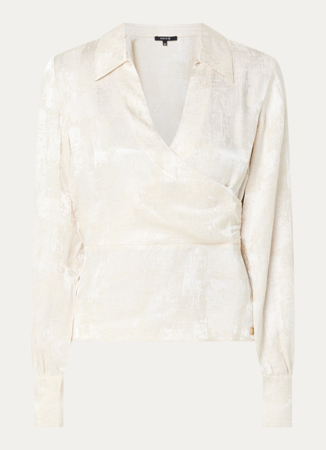 NIKKIE Rialto tuniek met V-hals - voorkant 3 creme
