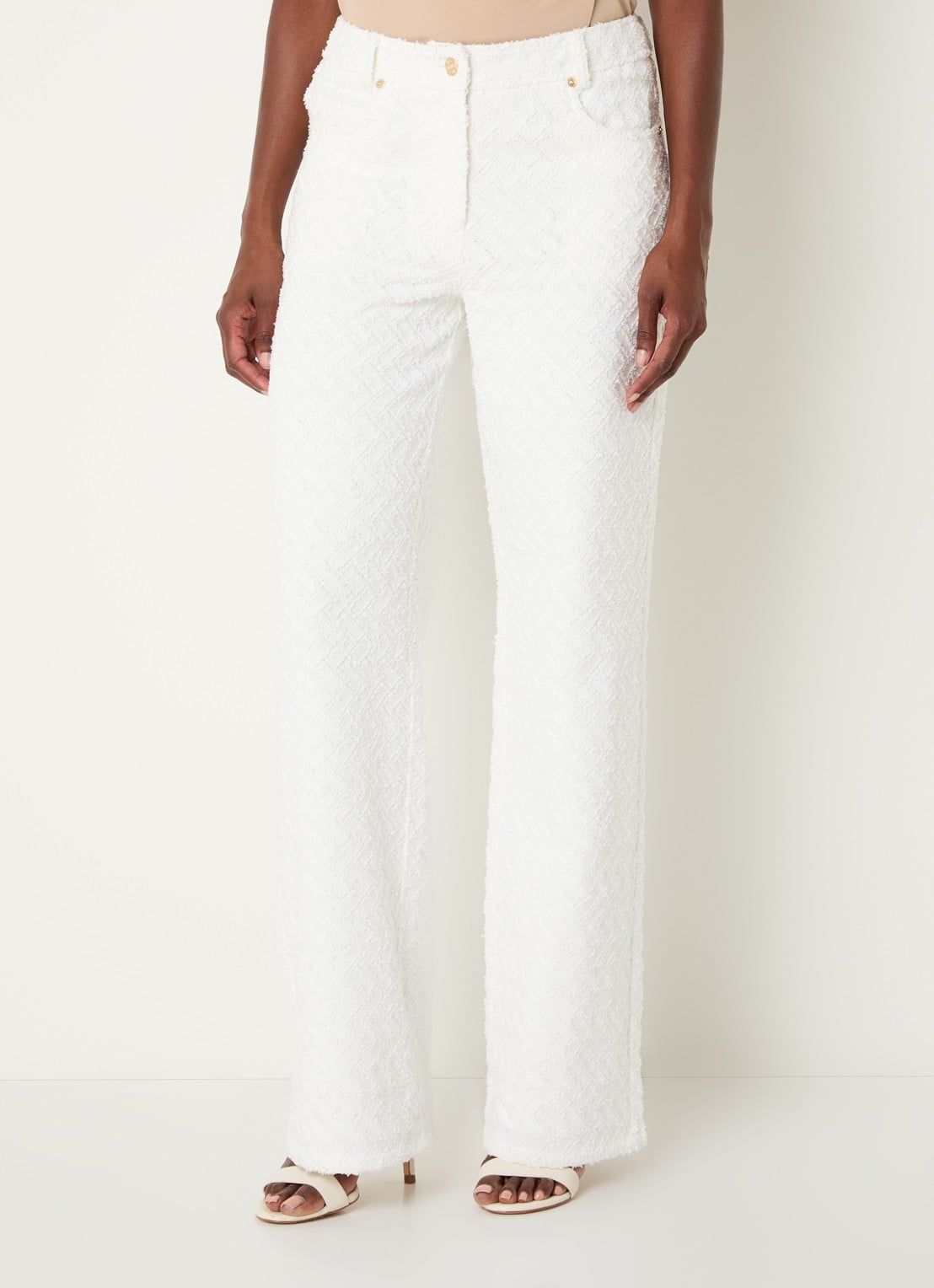 NIKKIE Rosetta mid waist straight leg jeans met gekleurde wassing - detail 2 wit