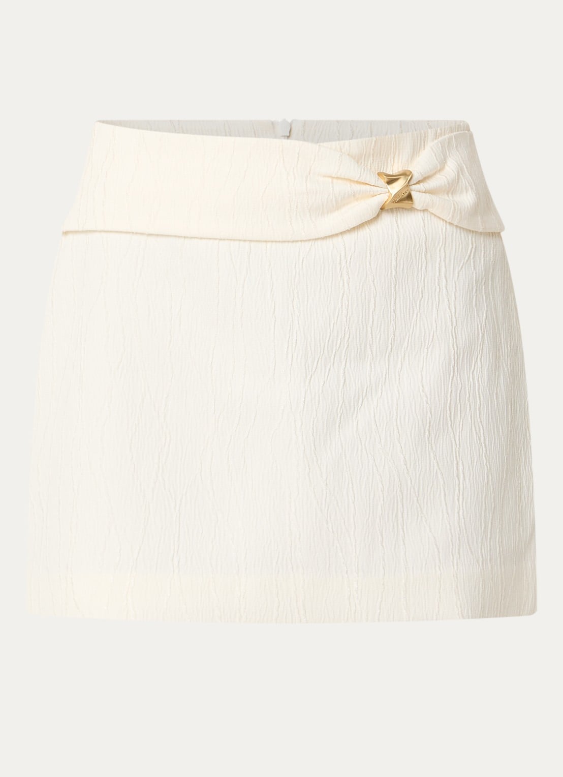 NIKKIE Roseville mini rok met ceintuur - voorkant creme
