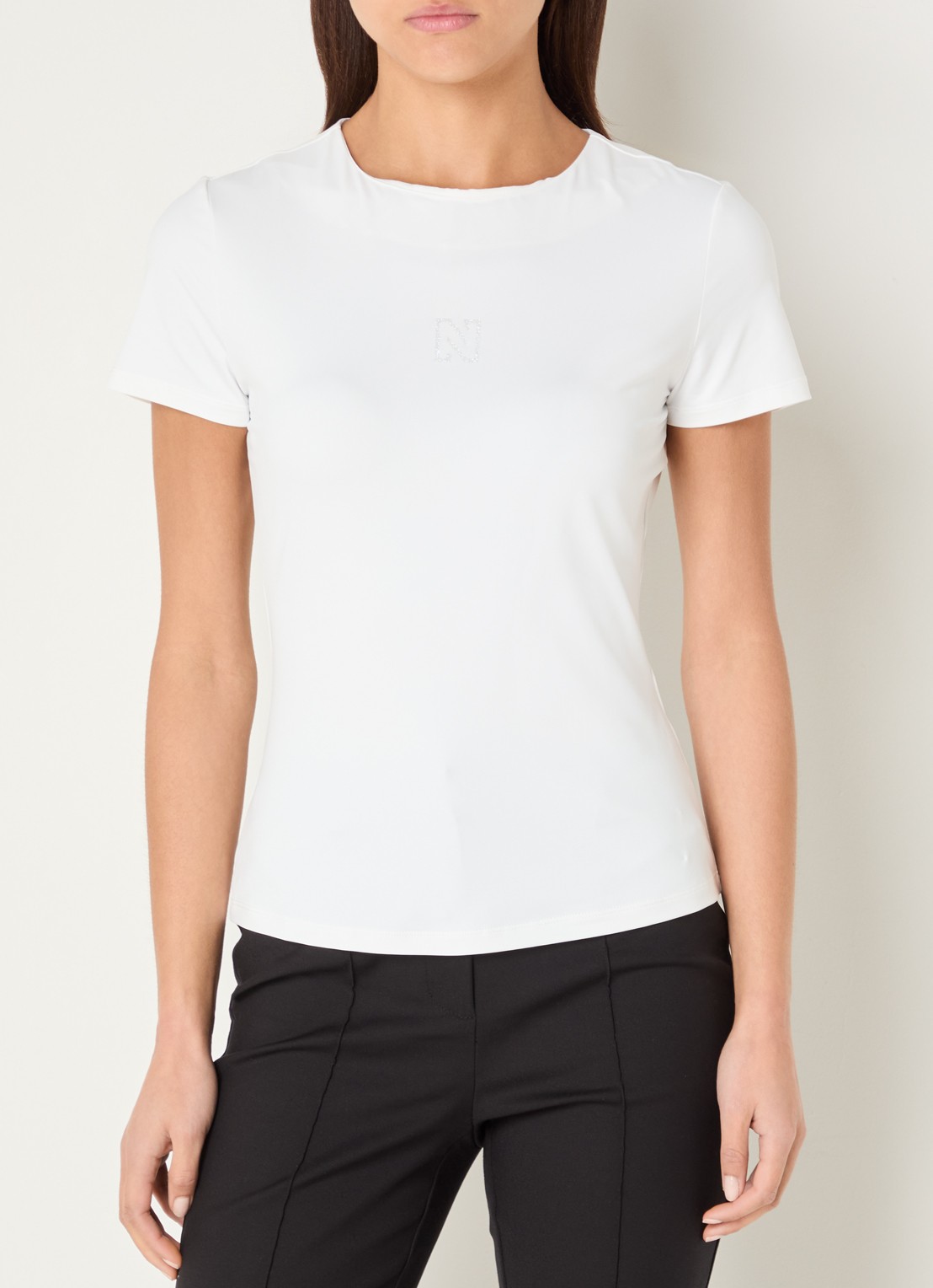 NIKKIE T-shirt met logo en strass - detail 4 wit