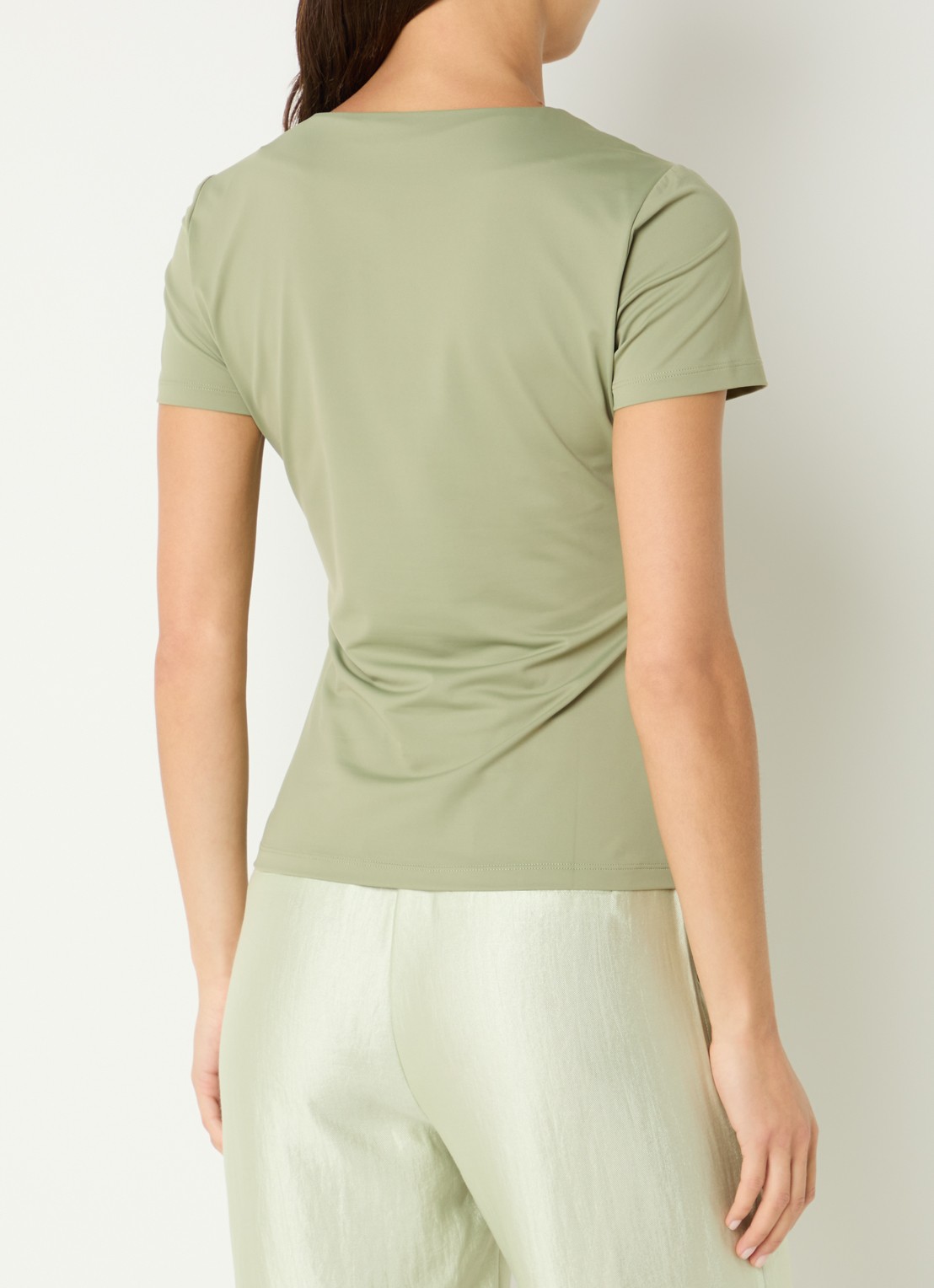 NIKKIE T-shirt met logo en strass - achterkant 4 olijfgroen
