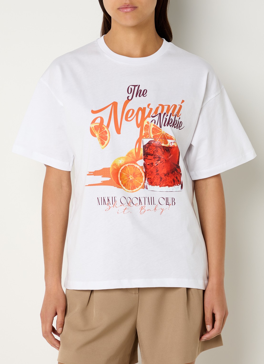 NIKKIE The Negroni T-shirt met print  - detail 3 wit
