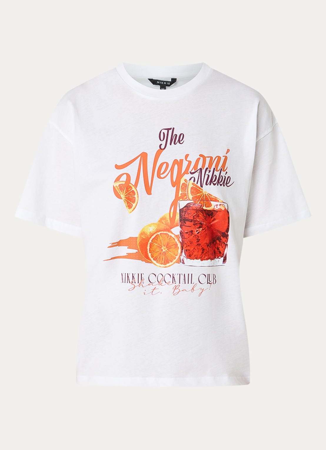 NIKKIE The Negroni T-shirt met print  - voorkant wit