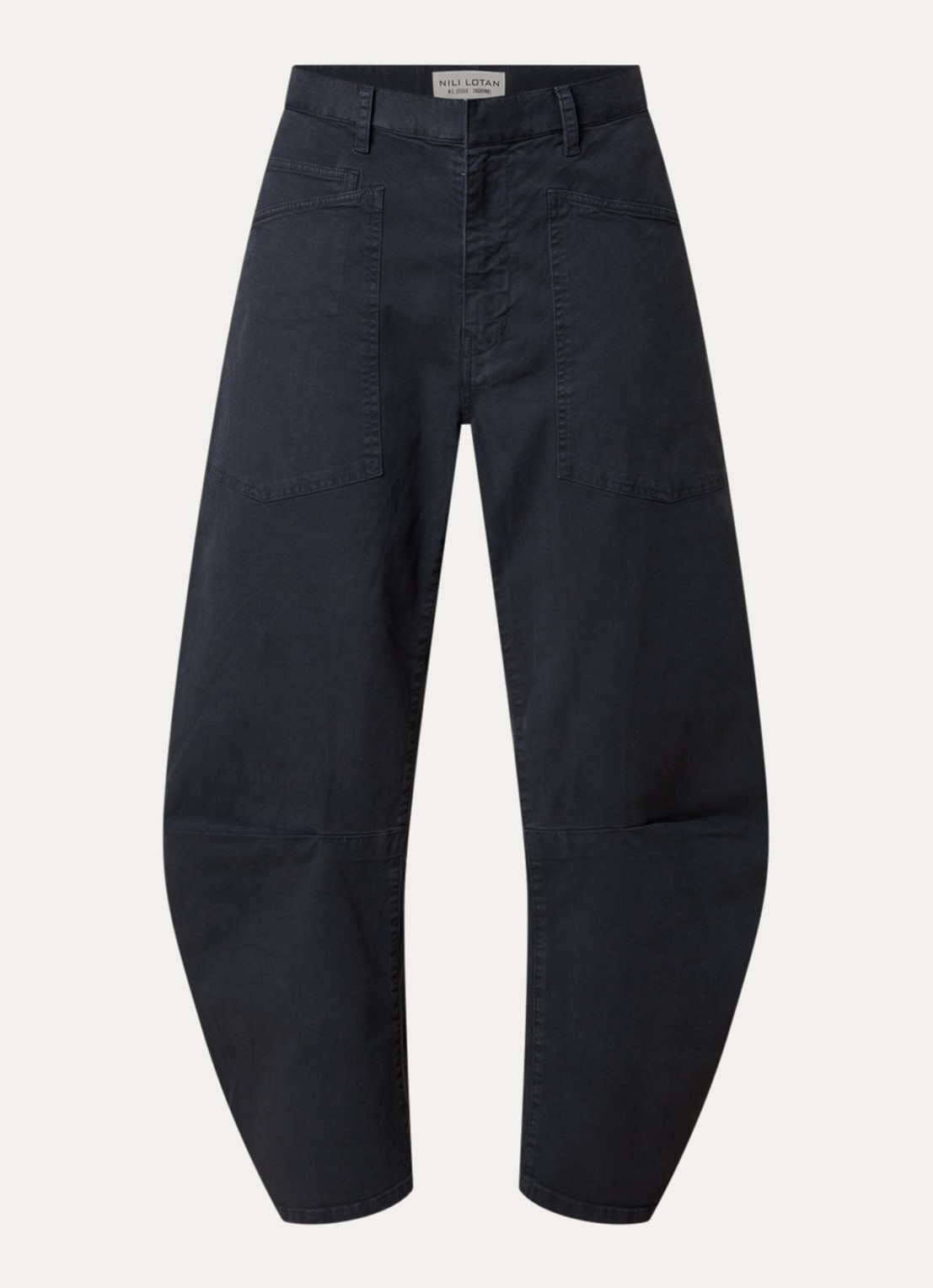 Nili Lotan Shon high waist balloon fit broek met steekzakken - voorkant 4 donkerblauw