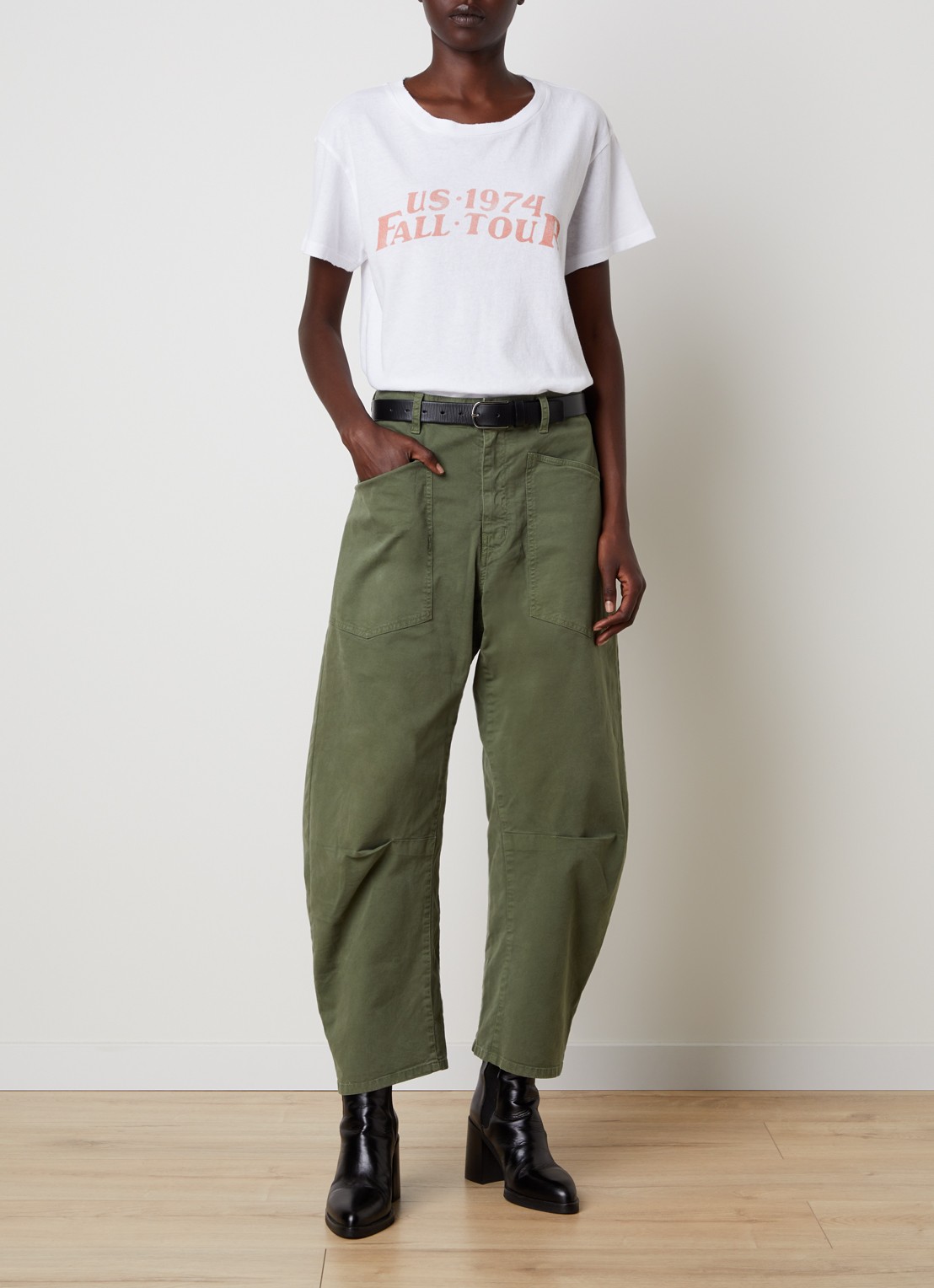 Nili Lotan Shon high waist balloon fit broek met steekzakken - voorkant 6 donkergroen