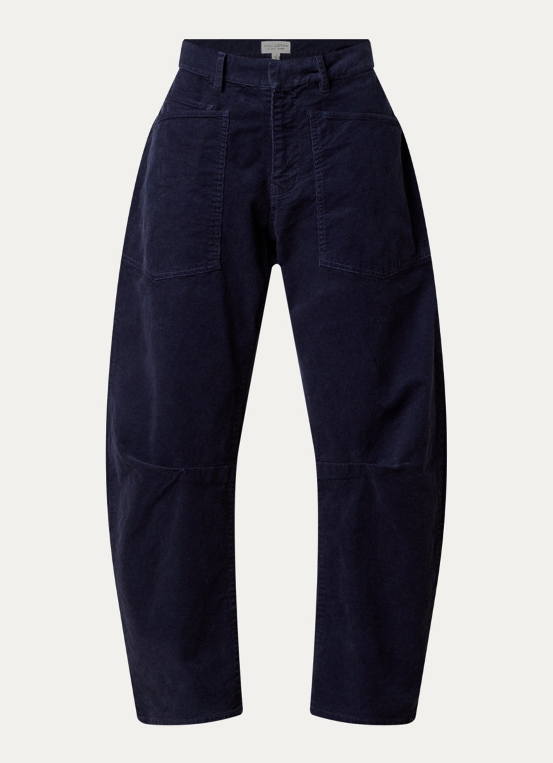 Nili Lotan Shon mid waist balloon fit broek met opgestikte zakken - voorkant 5 blauw