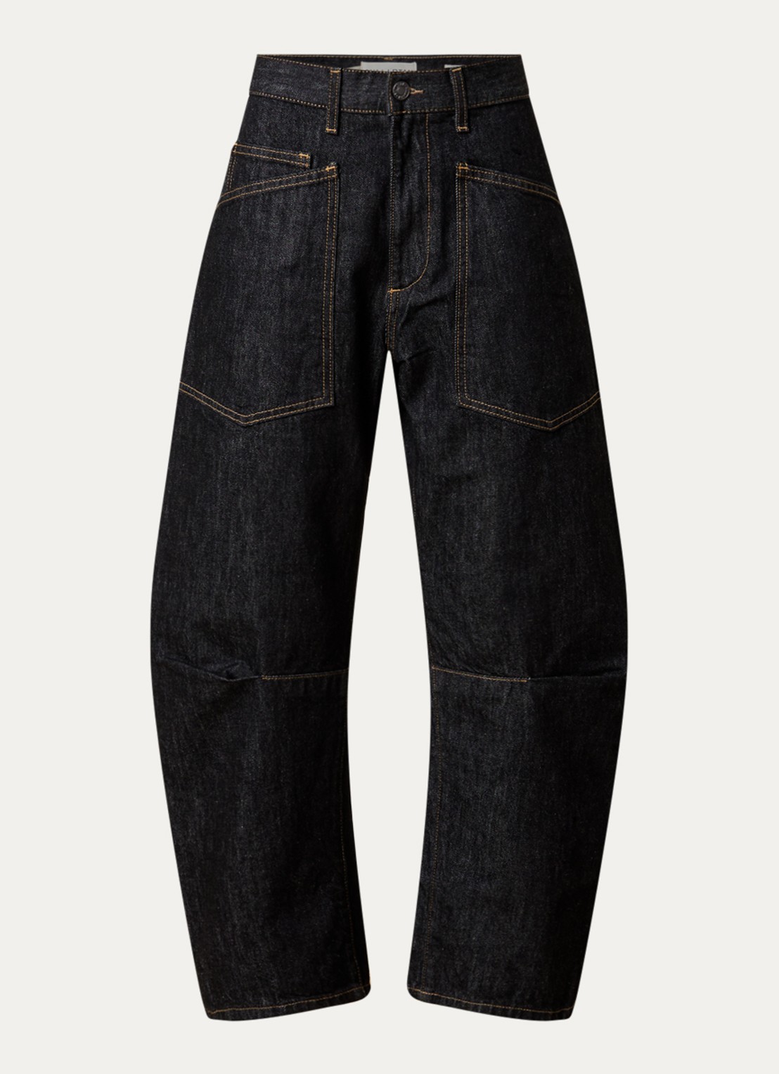 Nili Lotan Shon mid waist balloon jeans met medium wassing - voorkant 2 zwart