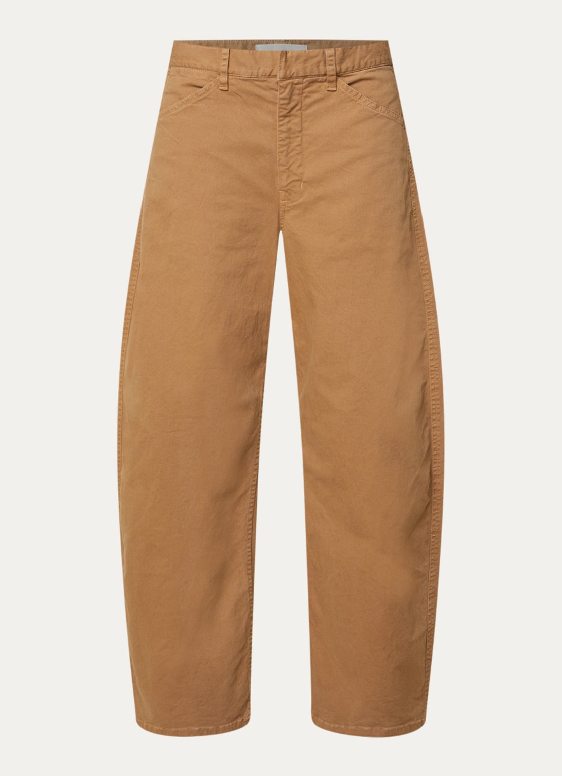 Nili Lotan Tribeca mid waist tapered fit chino met steekzakken - voorkant 3 camel