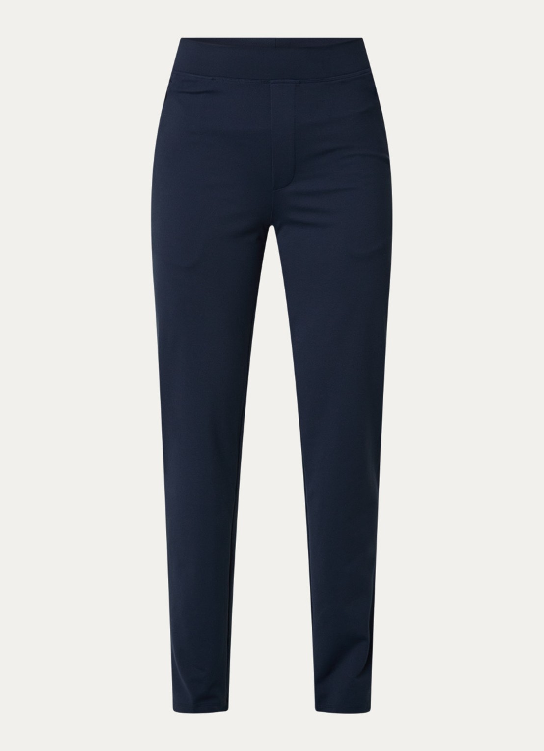 Ninepine Asana high waist slim fit broek met ritszakken - voorkant 2 donkerblauw