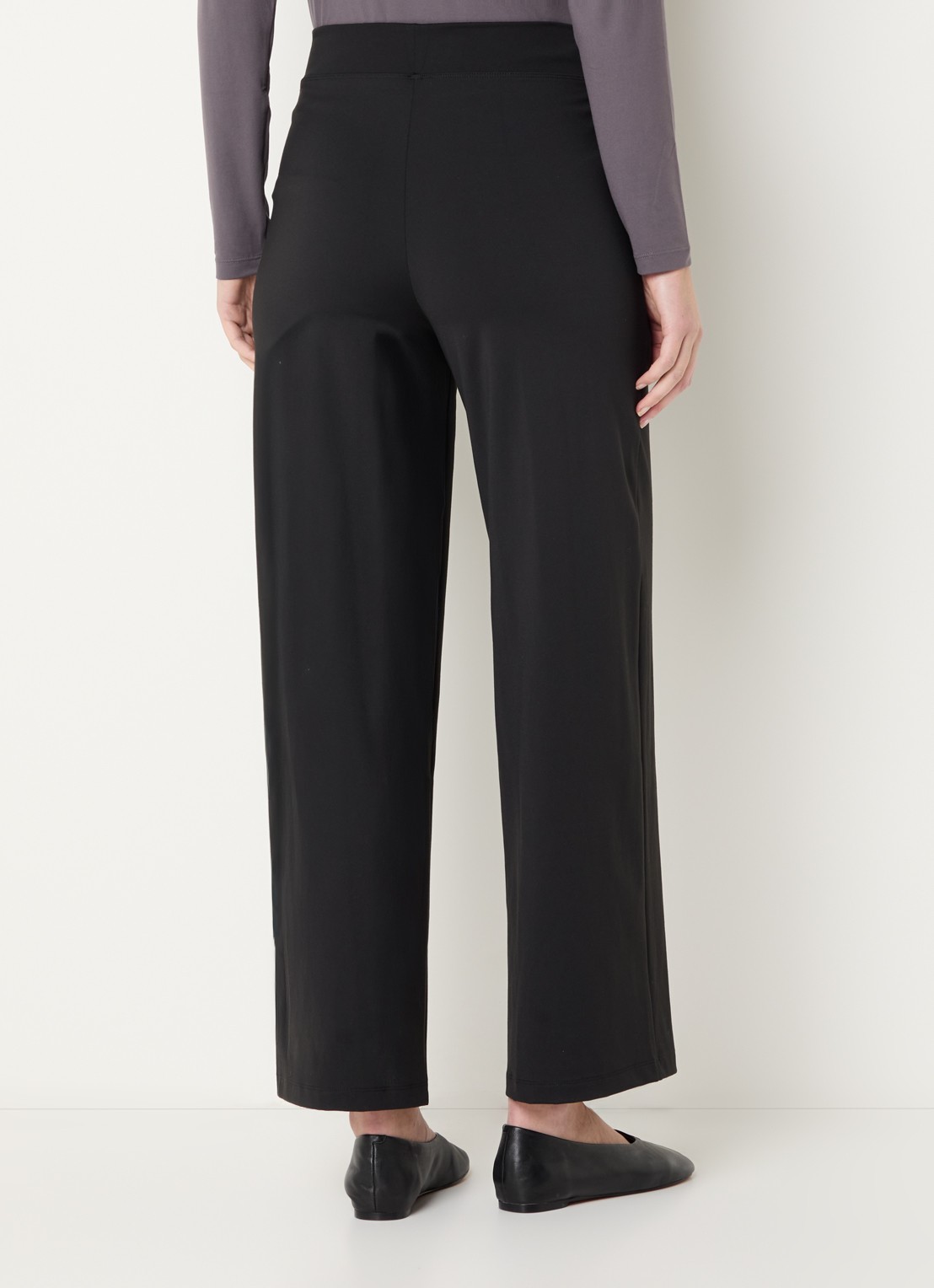 Ninepine Asana high waist straight fit broek met ritszakken - achterkant zwart