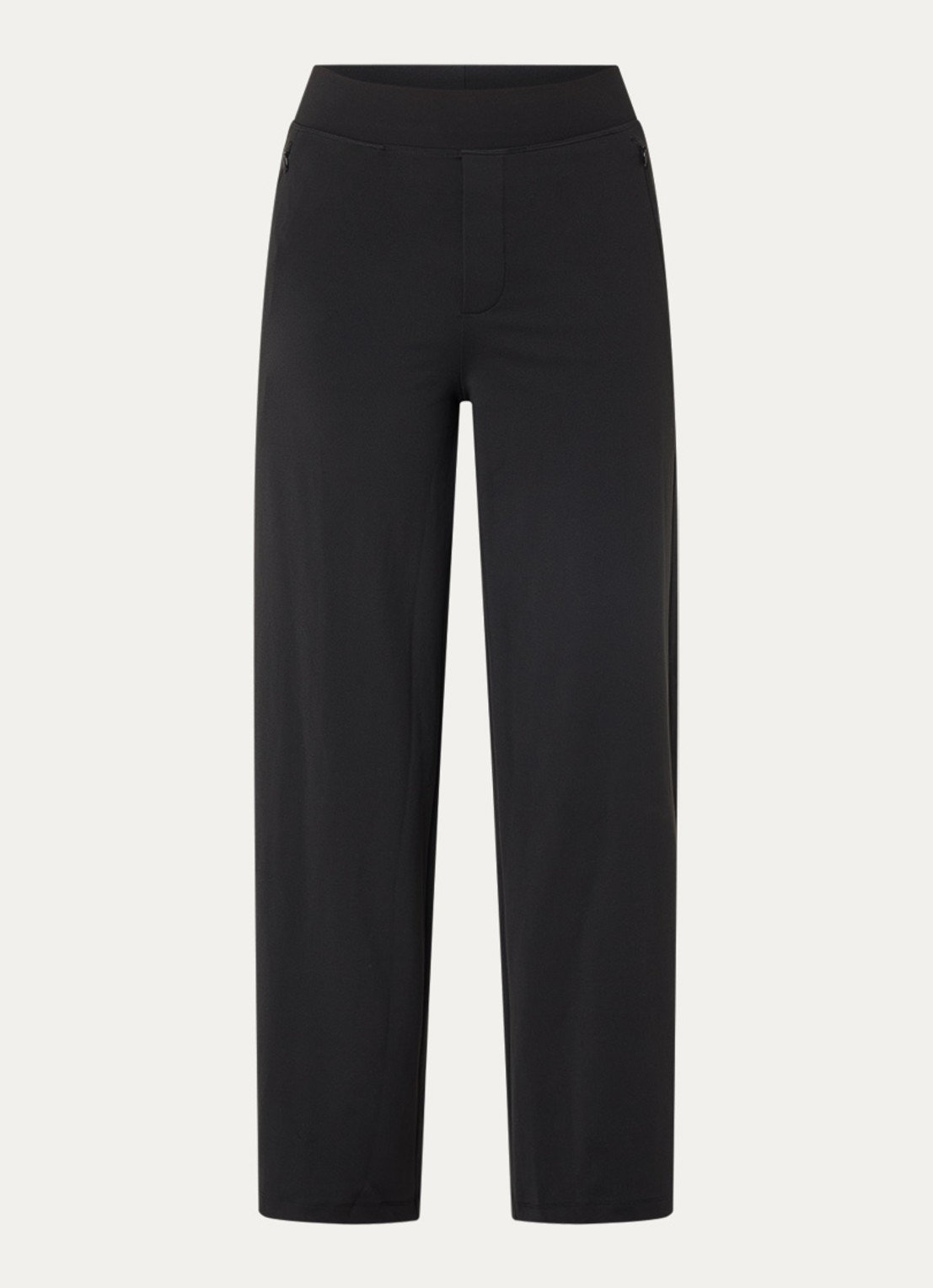 Ninepine Asana high waist straight fit broek met ritszakken - voorkant 2 zwart