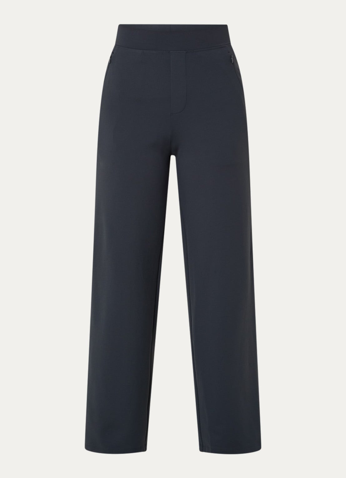 Ninepine Asana high waist straight fit broek met ritszakken - voorkant 3 donkergrijs