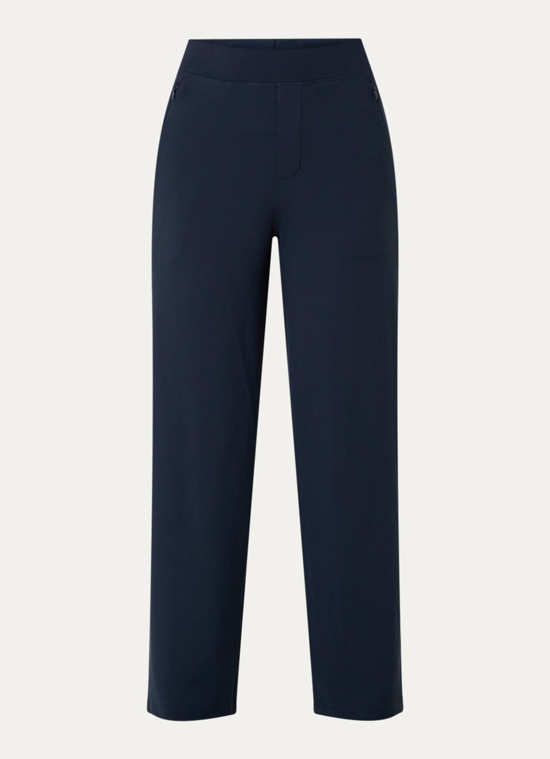 Ninepine Asana high waist straight fit broek met ritszakken - voorkant 5 donkerblauw
