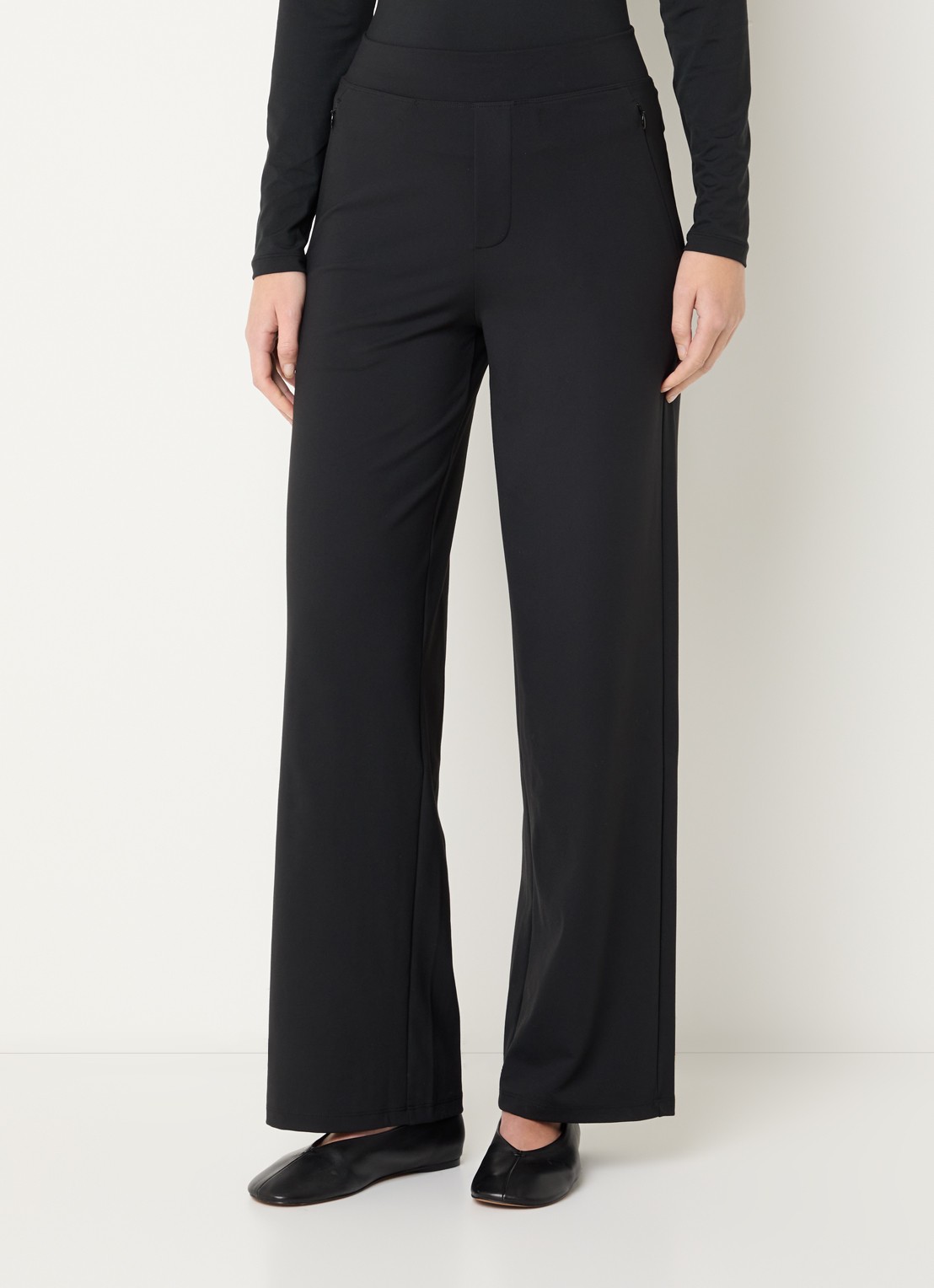 Ninepine Asana high waist straight fit legging met ritszakken - detail 3 zwart