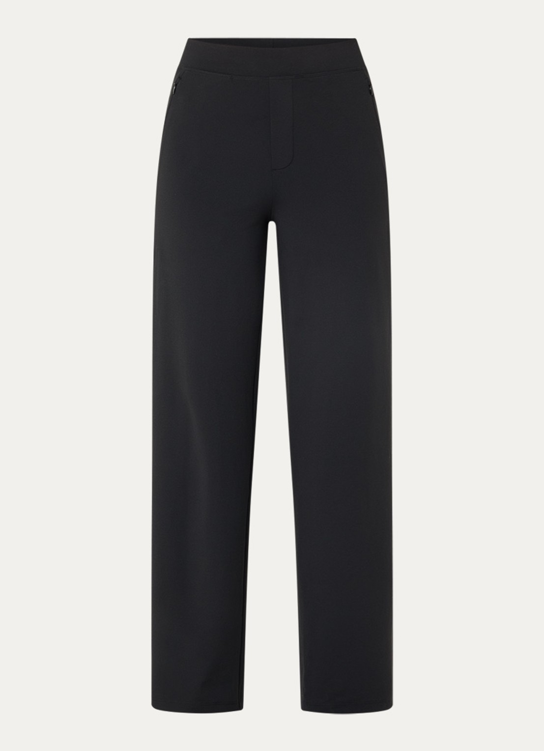 Ninepine Asana high waist straight fit legging met ritszakken - voorkant zwart