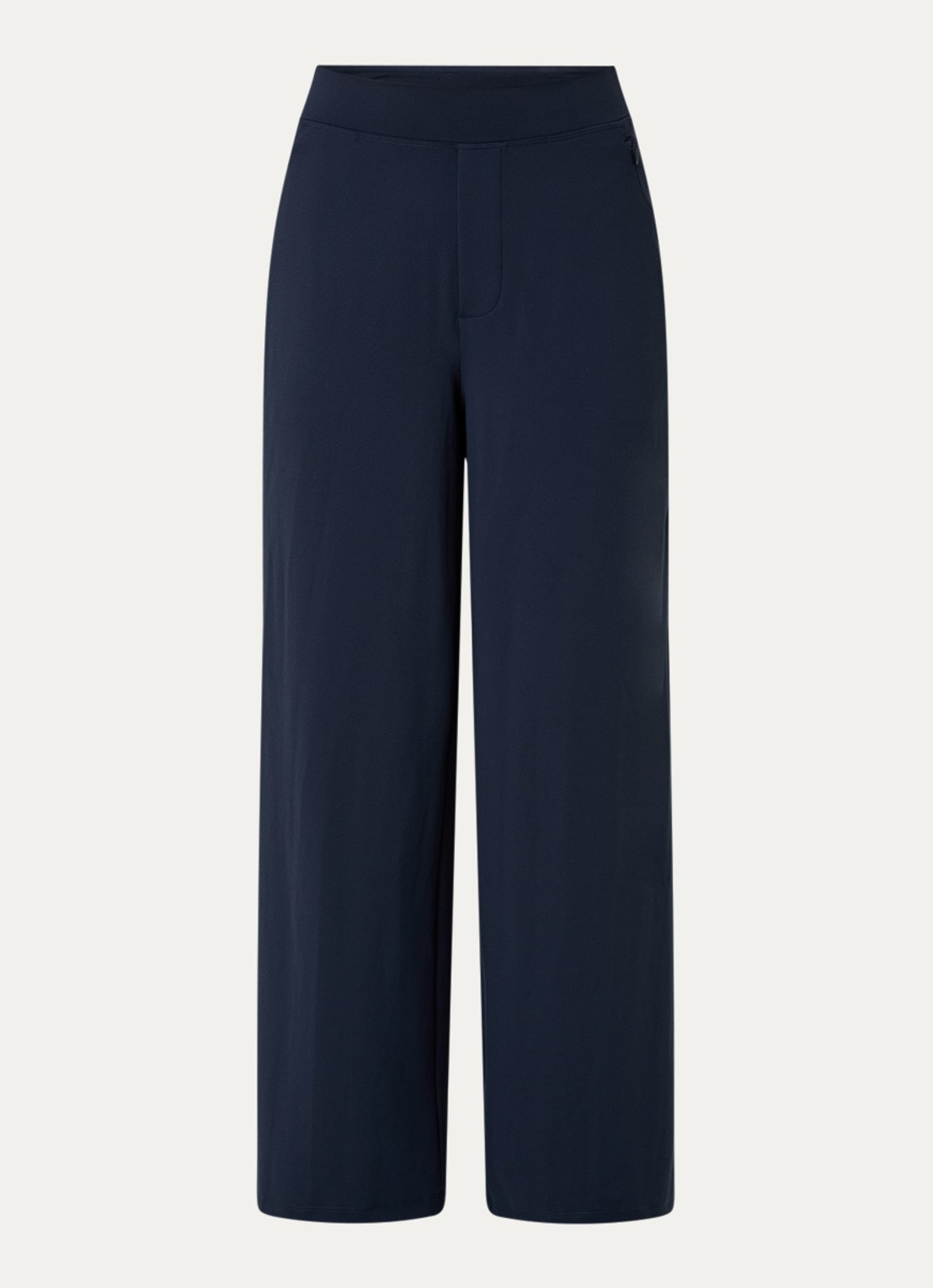 Ninepine Asana high waist wide fit broek met ritszakken - voorkant 3 donkerblauw