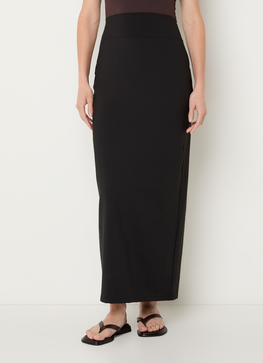 Ninepine Asana maxi rok met split - detail 4 zwart