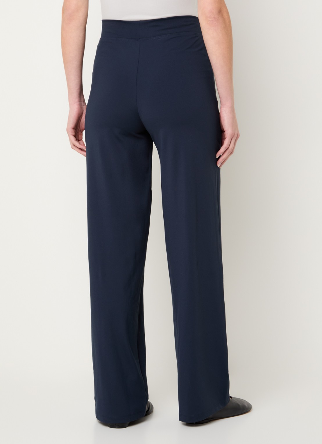 Ninepine Asana Relaxed high waist straight fit broek met ritszakken - achterkant donkerblauw