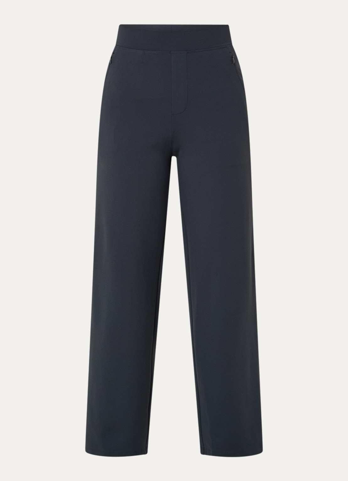 Ninepine Asana Relaxed high waist straight fit broek met ritszakken - voorkant 3 donkergrijs