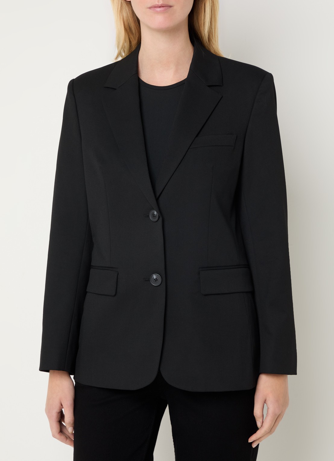 Ninepine Blazer met klepzakken en stretch - detail zwart