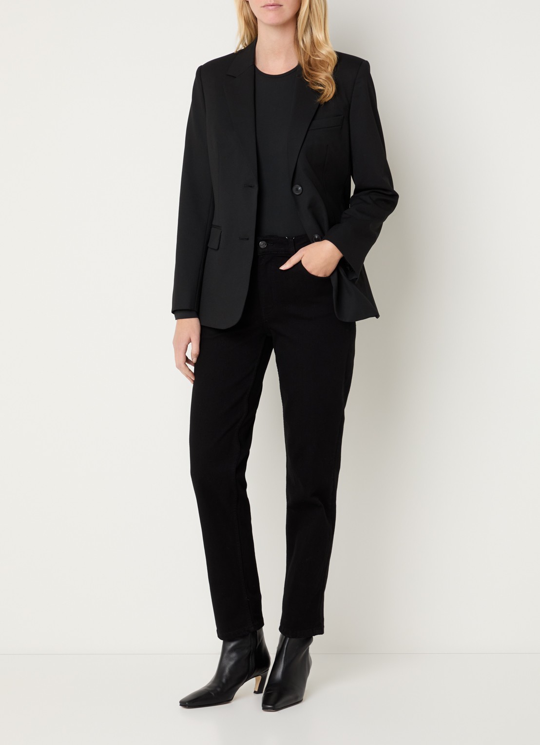 Ninepine Blazer met klepzakken en stretch - voorkant 4 zwart