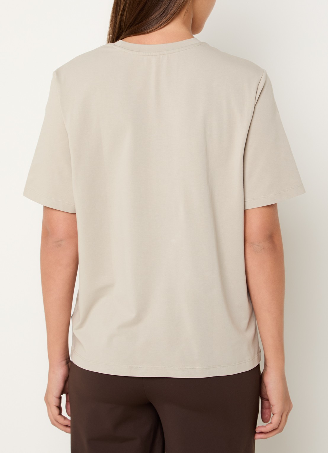 Ninepine Classic Pima T-shirt met ronde hals - achterkant 3 khaki