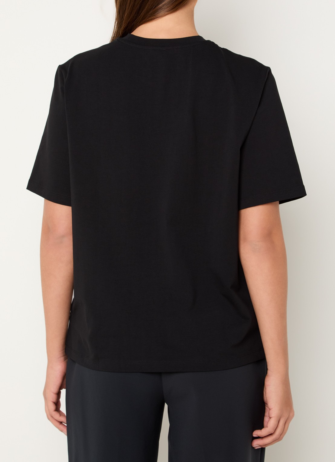 Ninepine Classic Pima T-shirt met ronde hals - achterkant 3 zwart