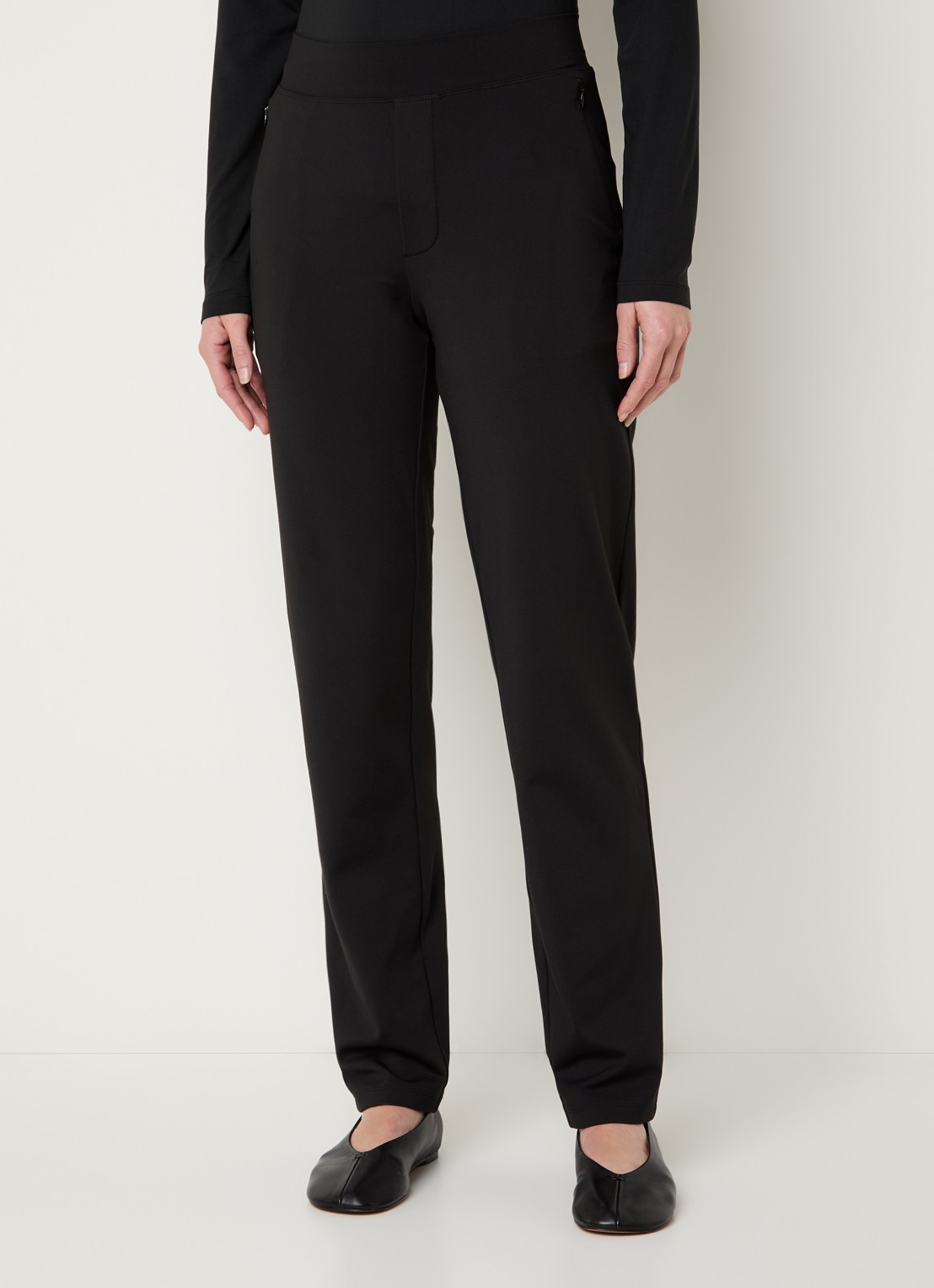 Ninepine High waist slim fit broek met ritszakken - detail 7 zwart