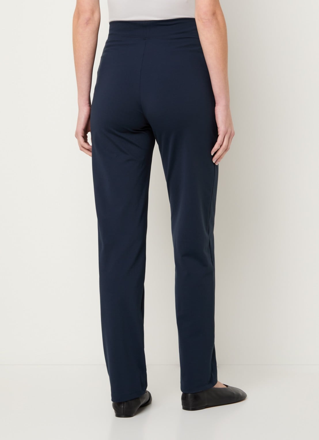 Ninepine High waist slim fit broek met ritszakken - achterkant 3 donkerblauw