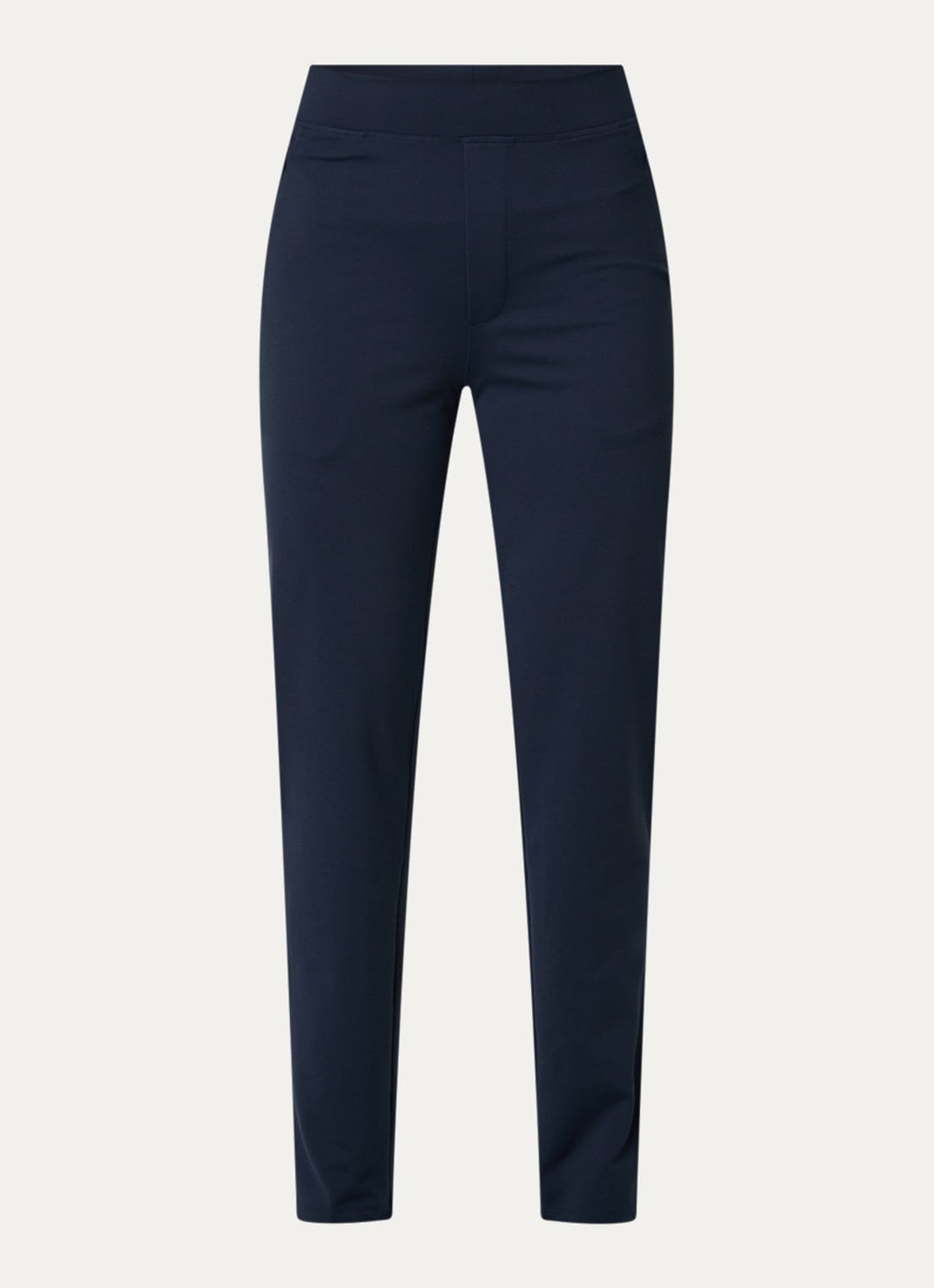 Ninepine High waist slim fit broek met ritszakken - voorkant 5 donkerblauw